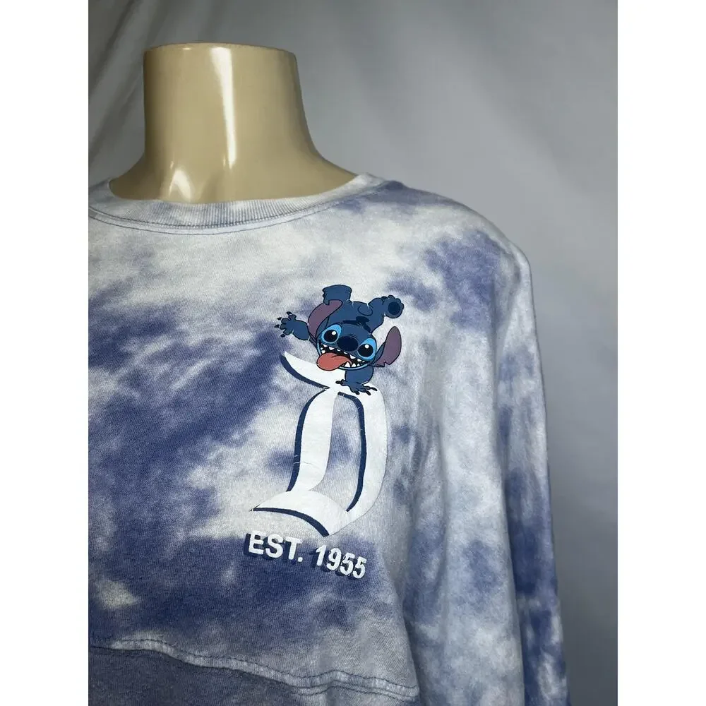 Disney Spirit Jersey Shirt Womens Large Blue Tie‎ Dye Stitch Disneyland 626
